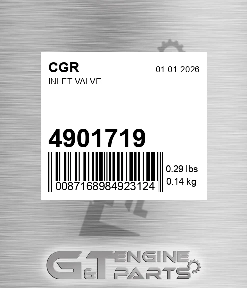4901719 CGR Inlet Valve