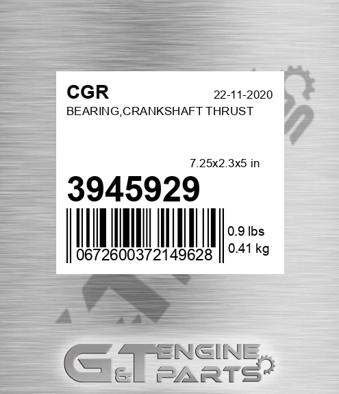 3945929 CGR Bearing,crankshaft Thrust
