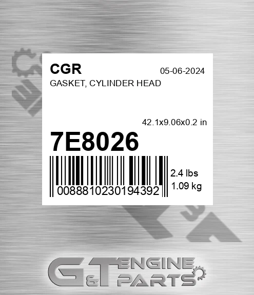 7E8026 CGR Gasket, Cylinder Head