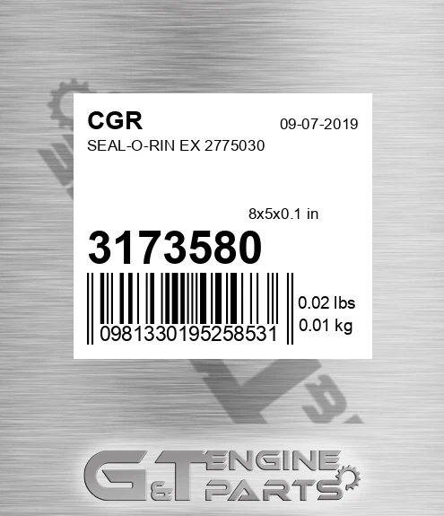 3173580 Seal-o-rin Ex 2775030 for CGR