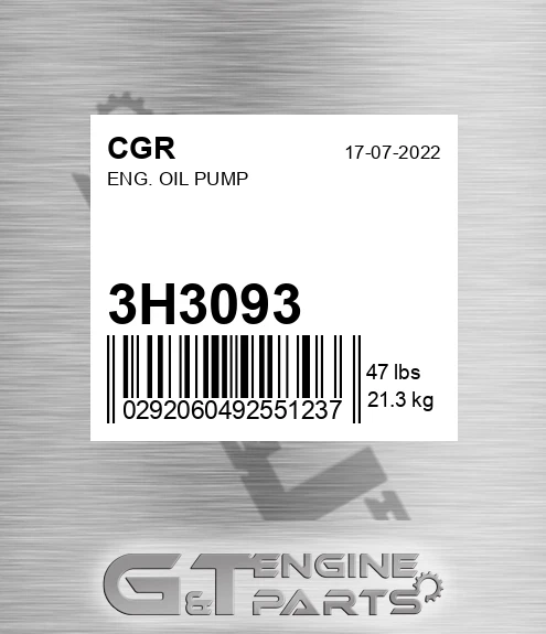 3H3093 CGR Eng. Oil Pump