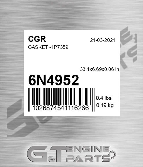 6N4952 CGR Gasket -1p7359