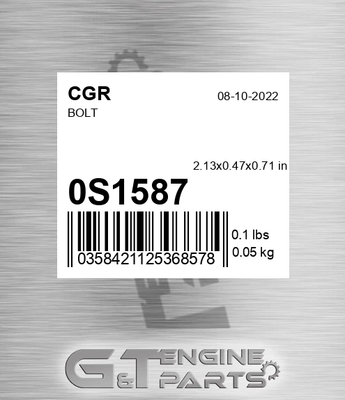 0S1587 Bolt
