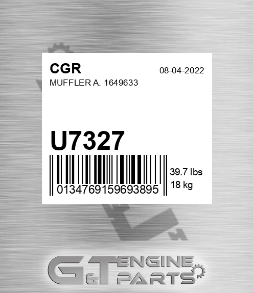 U7327 CGR Muffler A. 1649633