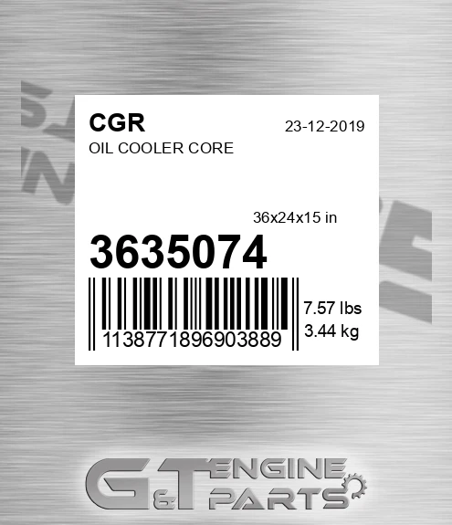 3635074 CGR Oil Cooler Core