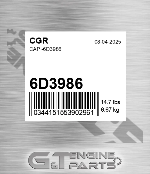 6D3986 Cap -