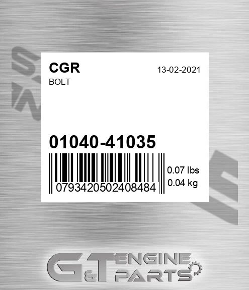 01040-41035 Bolt for CGR