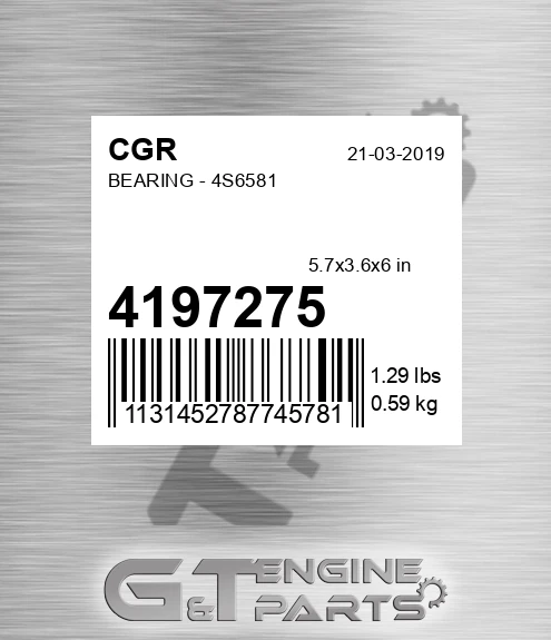 4197275 Bearing - 4s6581 for CGR