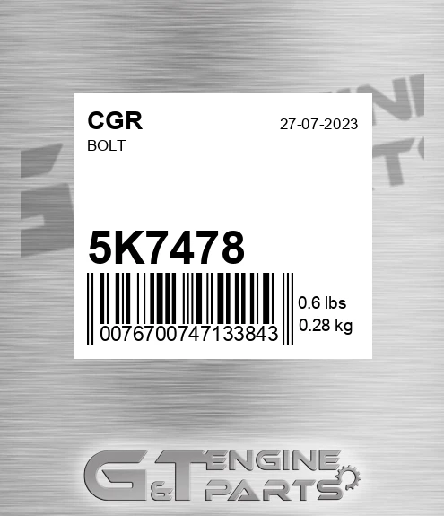 5K7478 CGR Bolt