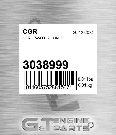 3038999 Seal, Water Pump