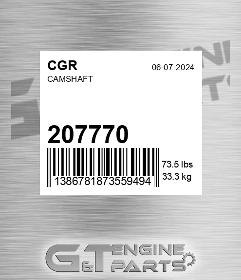 207770 CGR Camshaft