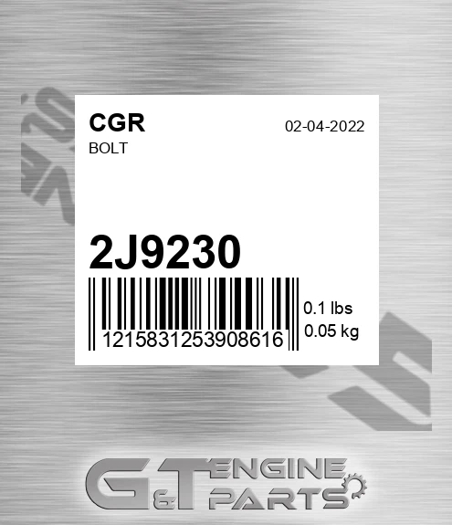 2J9230 CGR Bolt