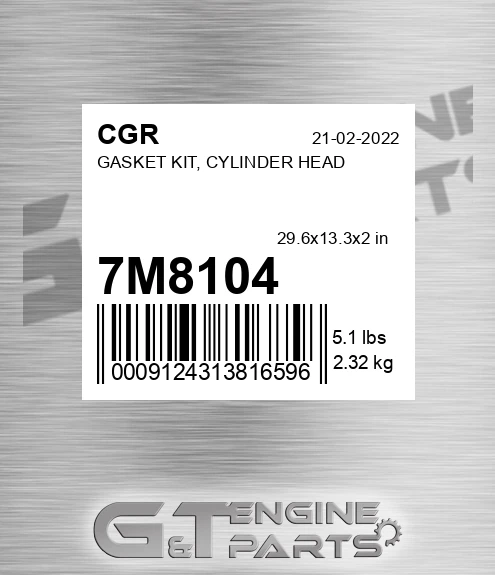 7M8104 CGR Gasket Kit, Cylinder Head