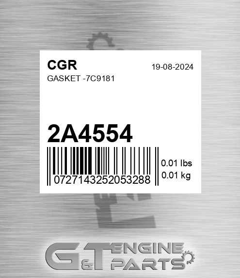 2A4554 Gasket -7c9181