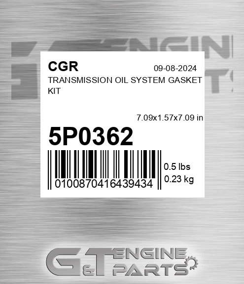 5P0362 CGR Transmission Oil System Gasket Kit