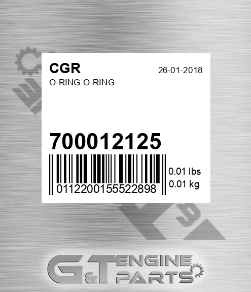 700012125 CGR O-ring O-ring