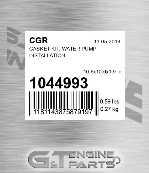 1044993 Gasket Kit, Water Pump Installation
