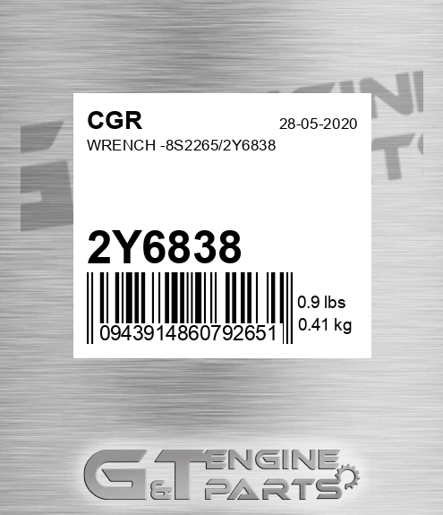 2Y6838 CGR Wrench -8s2265/