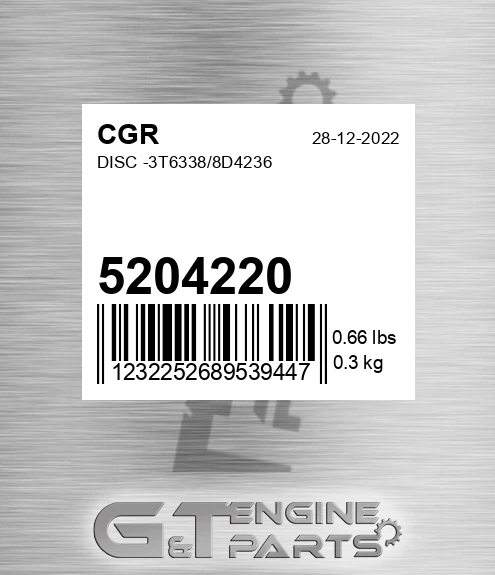 5204220 CGR Disc -3t6338/8d4236