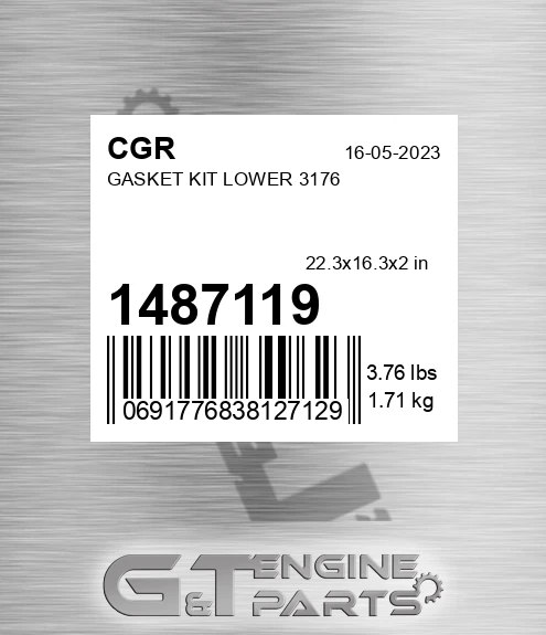 1487119 Gasket Kit Lower 3176