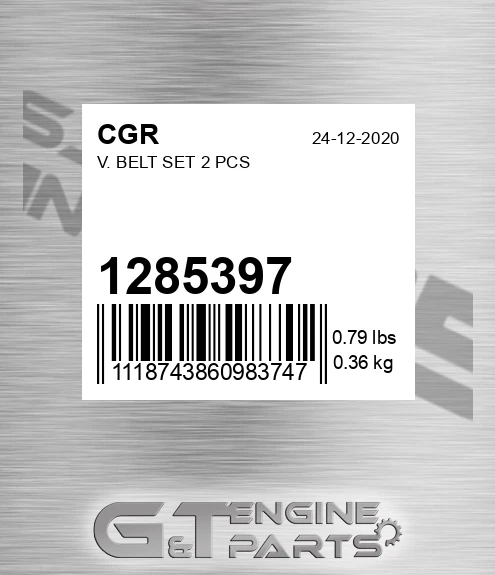 1285397 V. Belt Set 2 Pcs