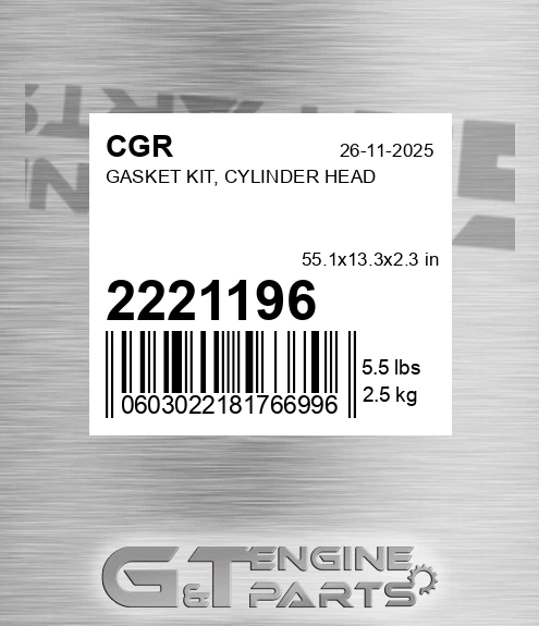 2221196 CGR Gasket Kit, Cylinder Head