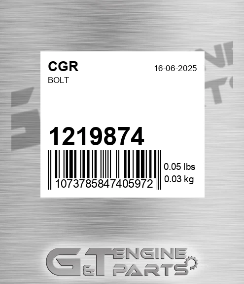 1219874 Bolt for CGR