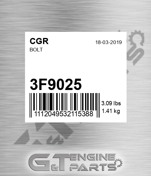 3F9025 CGR Bolt