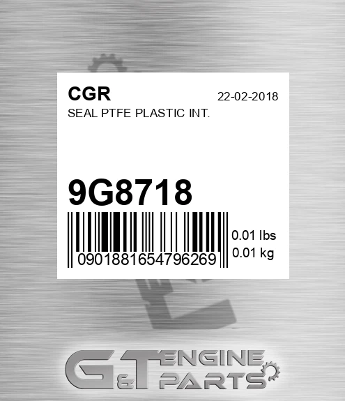 9G8718 CGR Seal Ptfe Plastic Int.