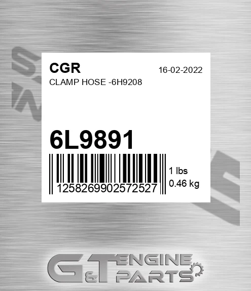 6L9891 Clamp Hose -6h9208 for CGR
