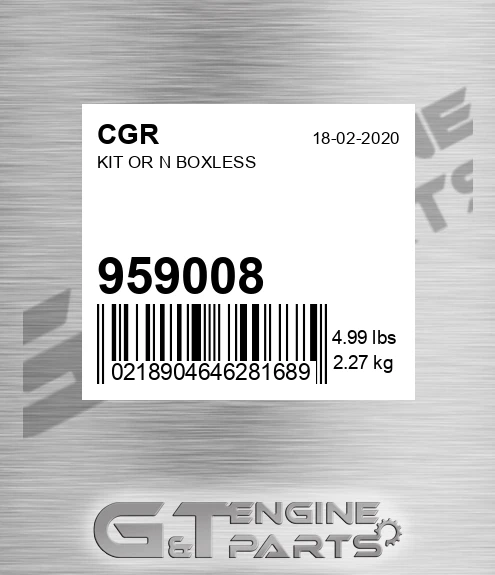 959008 Kit Or N Boxless