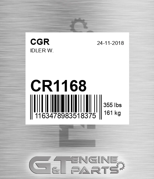 CR1168 CGR Idler W.