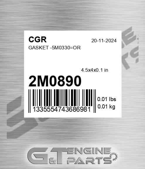 2M0890 CGR Gasket -5m0330=or