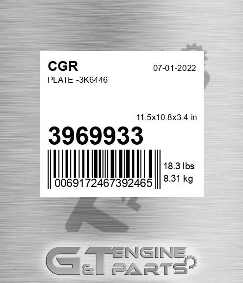 3969933 Plate -3k6446