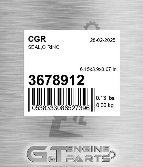 3678912 CGR Seal,o Ring