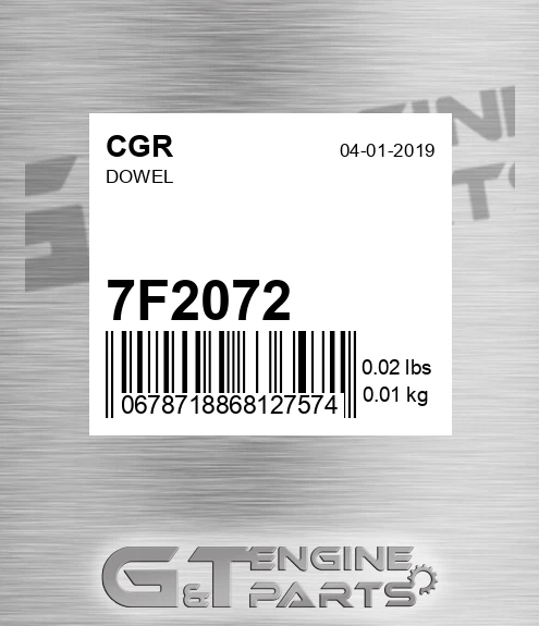 7F2072 Dowel
