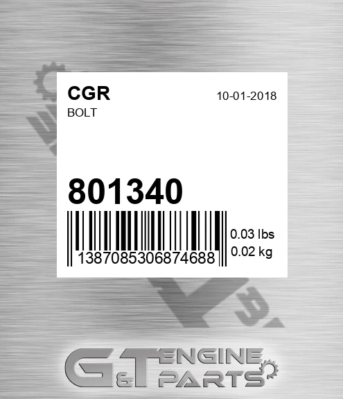 801340 CGR Bolt