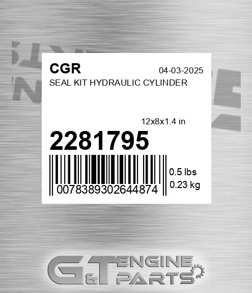 2281795 Seal Kit Hydraulic Cylinder for CGR