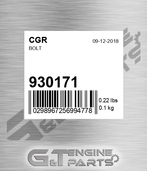 930171 Bolt