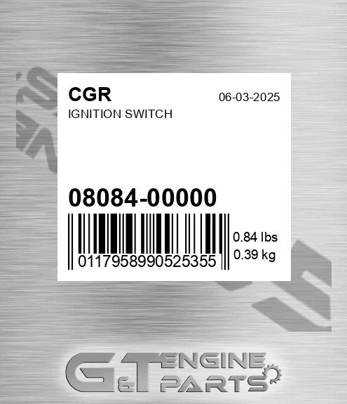 08084-00000 Ignition Switch for CGR