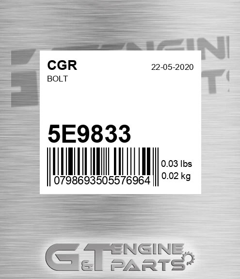 5E9833 CGR Bolt