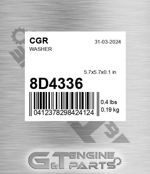 8D4336 CGR Washer