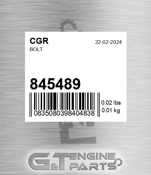 845489 CGR Bolt