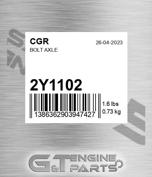 2Y1102 Bolt Axle