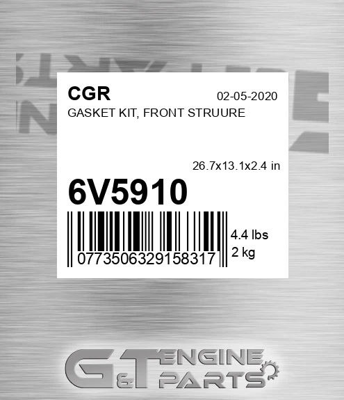 6V5910 CGR Gasket Kit, Front Struure