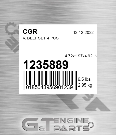 1235889 V. Belt Set 4 Pcs