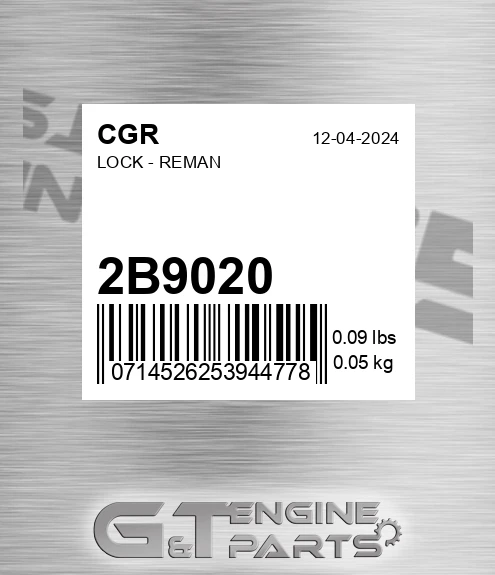 2B9020 Lock - Reman