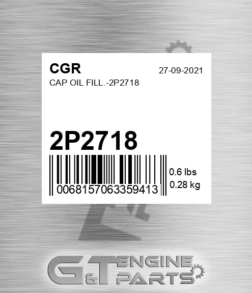 2P2718 Cap Oil Fill.-