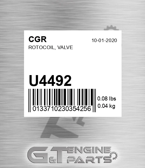 U4492 Rotocoil, Valve