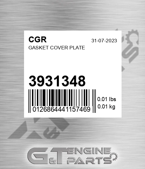 3931348 CGR Gasket Cover Plate